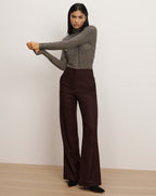 Veronica Beard Giovanna Wide-Leg Pant - Dark Currant Melange