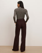 Veronica Beard Giovanna Wide-Leg Pant - Dark Currant Melange