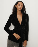 Veronica Beard Issel Velvet Jacket - Black