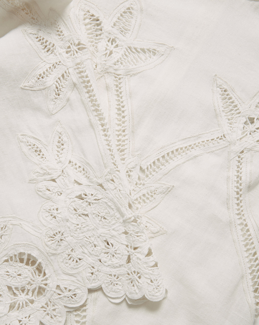 Veronica Beard Amberg Lace Mini Dress - Dove White
