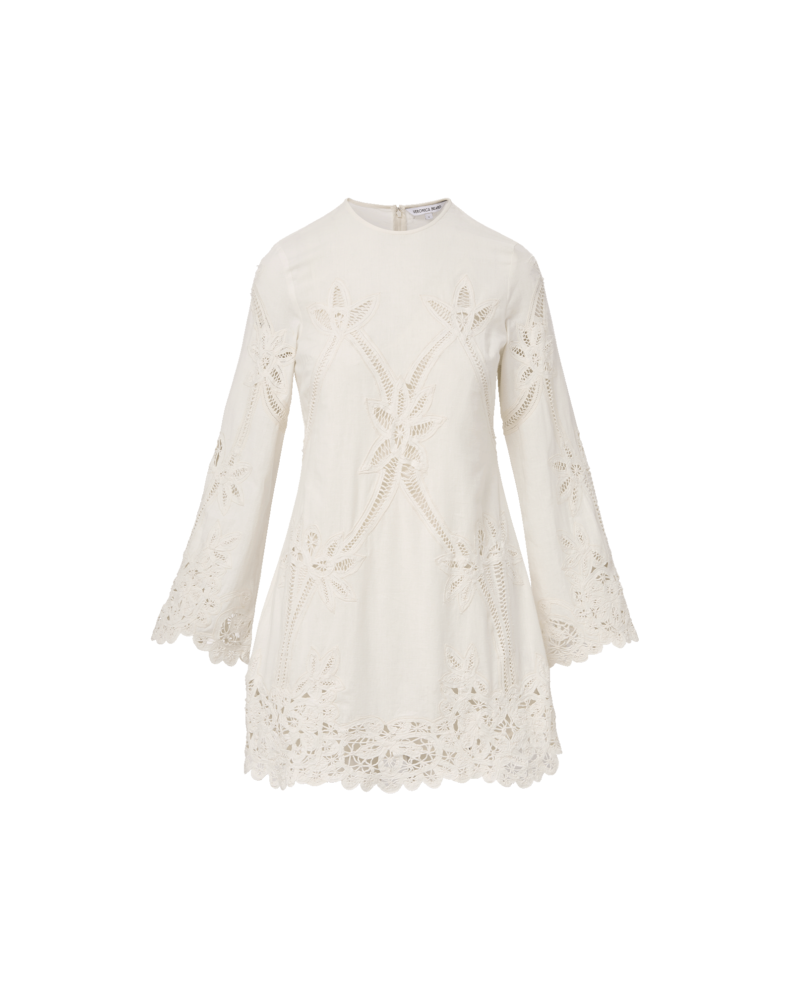 Veronica Beard Amberg Lace Mini Dress - Dove White