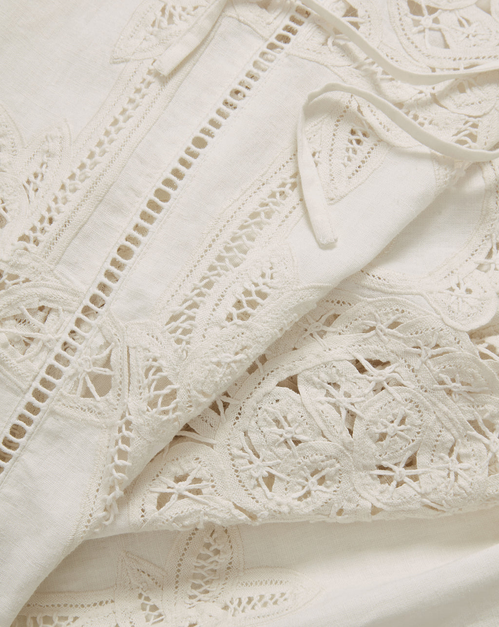 Veronica Beard Daisy Wide-Leg Eyelet Pant - Dove White