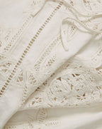 Veronica Beard Daisy Wide-Leg Eyelet Pant - Dove White
