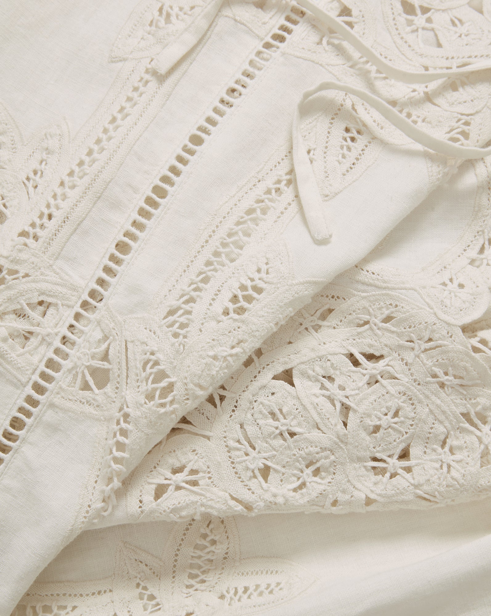 Veronica Beard Daisy Wide-Leg Eyelet Pant - Dove White