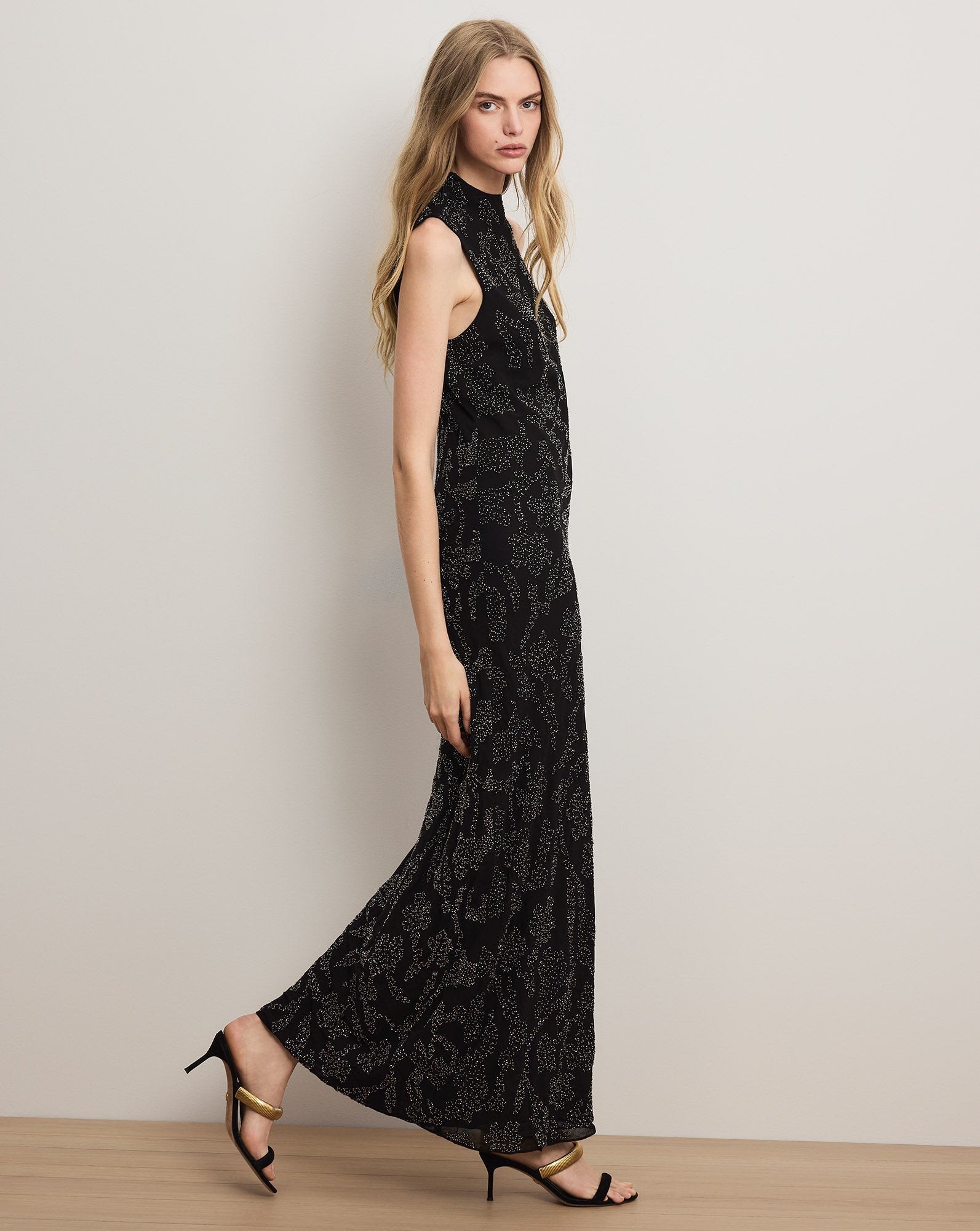 Veronica Beard Sylven Beaded Maxi Dress - Black