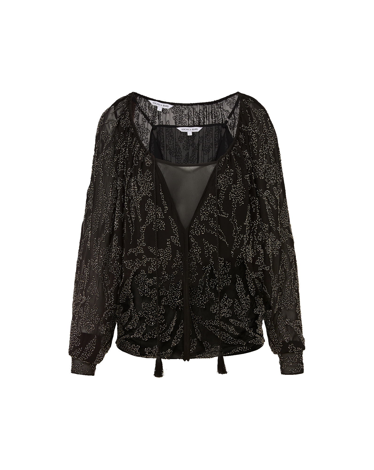 Veronica Beard Marlena Beaded Blouse - Black