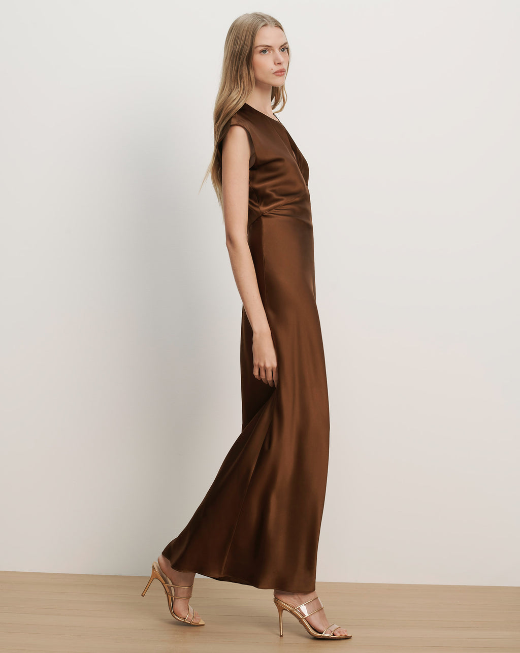 Veronica Beard Nelzy Silk Maxi Dress - Walnut