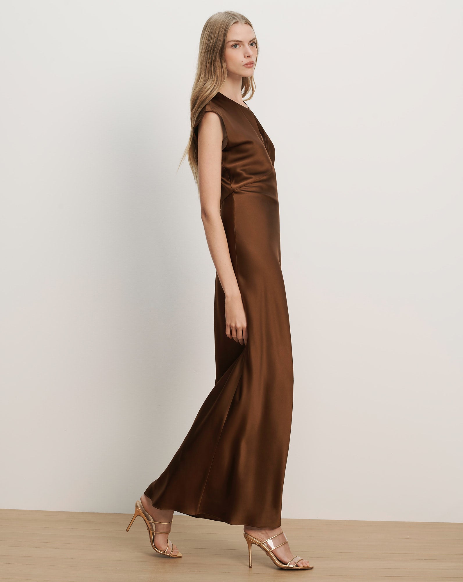 Veronica Beard Nelzy Silk Maxi Dress - Walnut