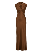 Veronica Beard Nelzy Silk Maxi Dress - Walnut