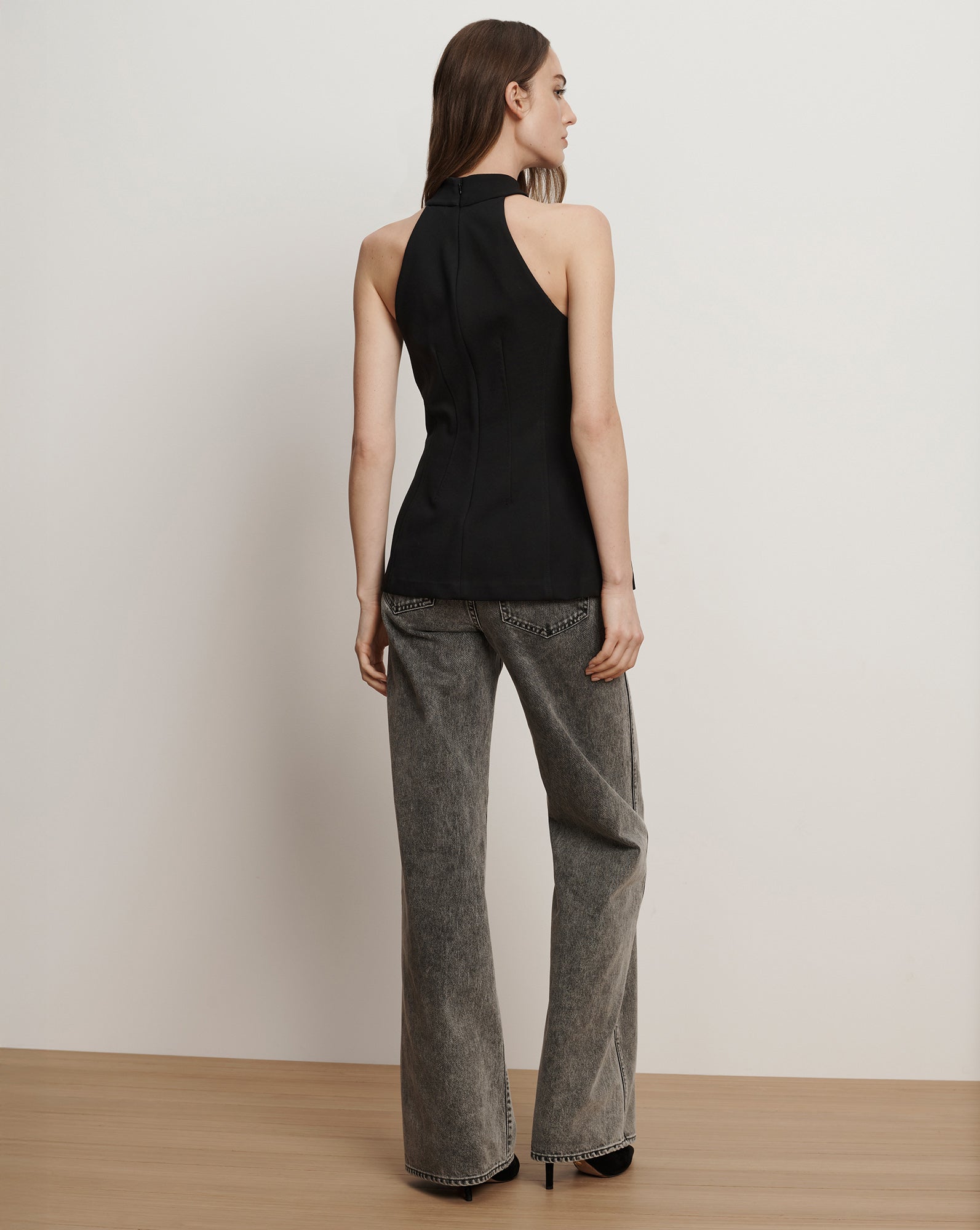 Veronica Beard Johanne Halter Top - Black