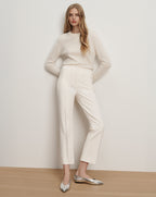 Veronica Beard Kean Slim-Leg Pant - Dove White