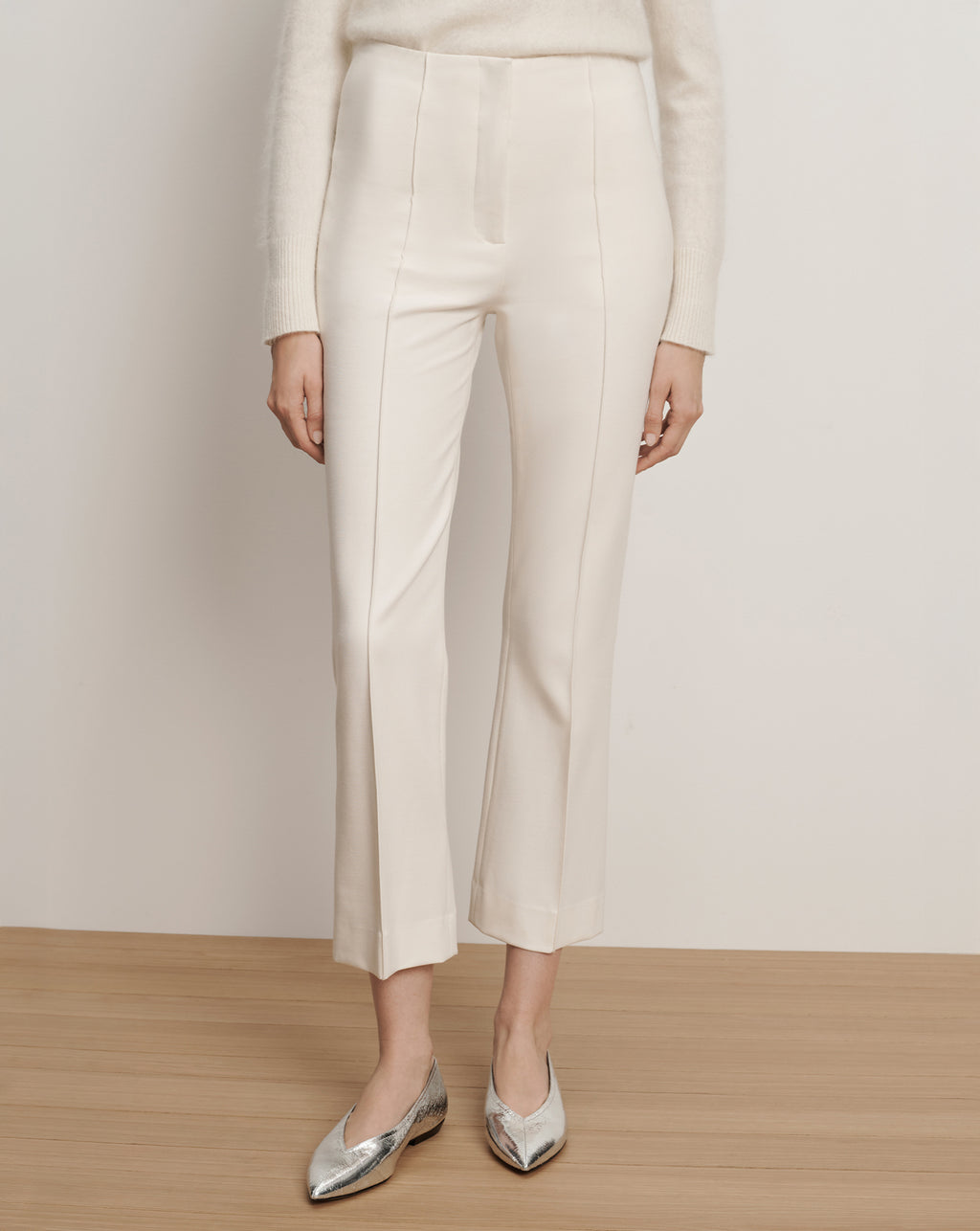 Veronica Beard Kean Slim-Leg Pant - Dove White