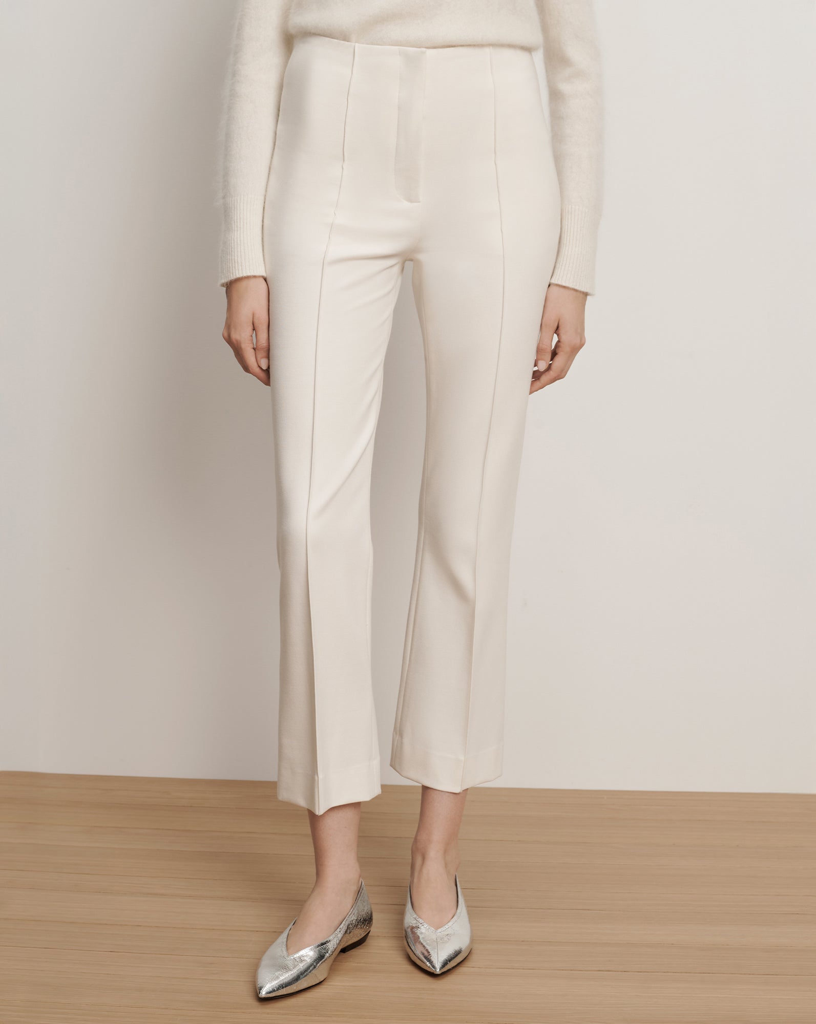 Veronica Beard Kean Slim-Leg Pant - Dove White