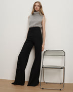 Veronica Beard Kalinda Wide-Leg Ponte Pant - Black