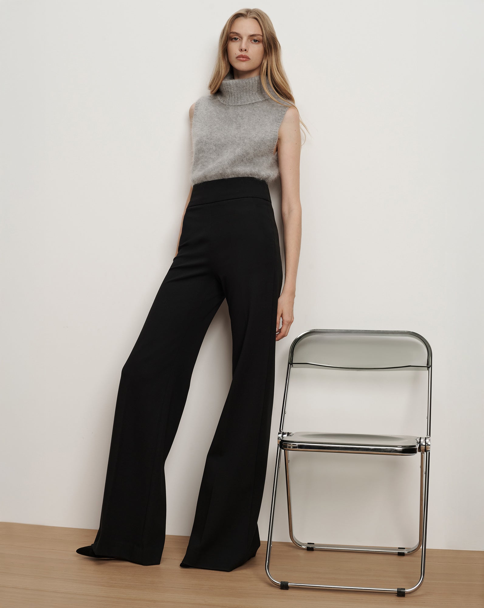 Veronica Beard Kalinda Wide-Leg Ponte Pant - Black