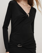 Veronica Beard Viela O-Ring Maxi Dress - Black