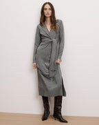 Veronica Beard Salomez Wrap Midi Dress - Medium Heather Grey