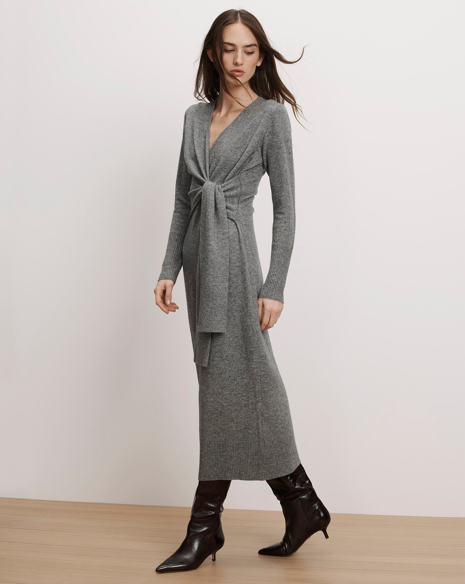 Veronica Beard Salomez Wrap Midi Dress - Medium Heather Grey