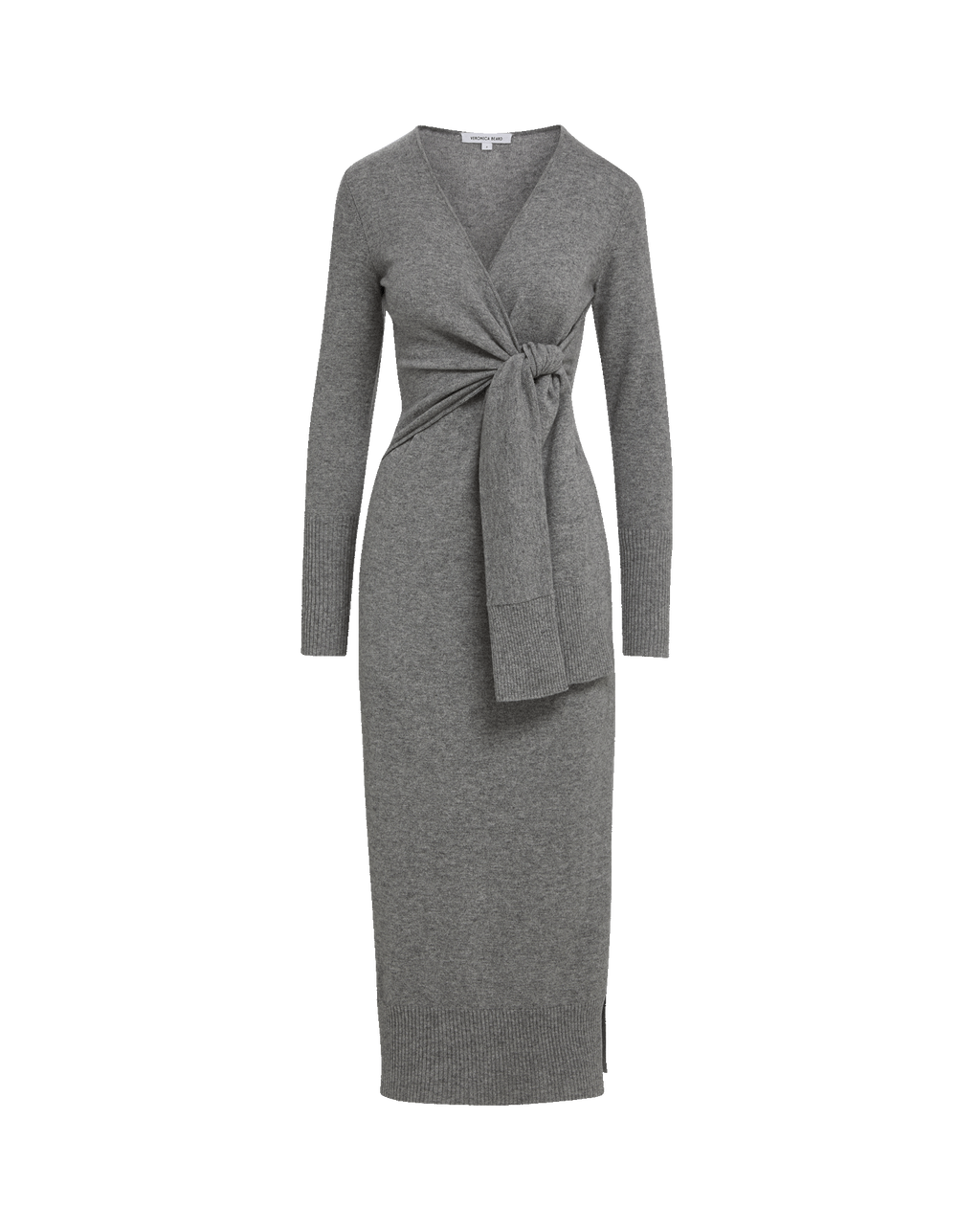 Veronica Beard Salomez Wrap Midi Dress Medium Heather Grey