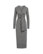 Veronica Beard Salomez Wrap Midi Dress Medium Heather Grey