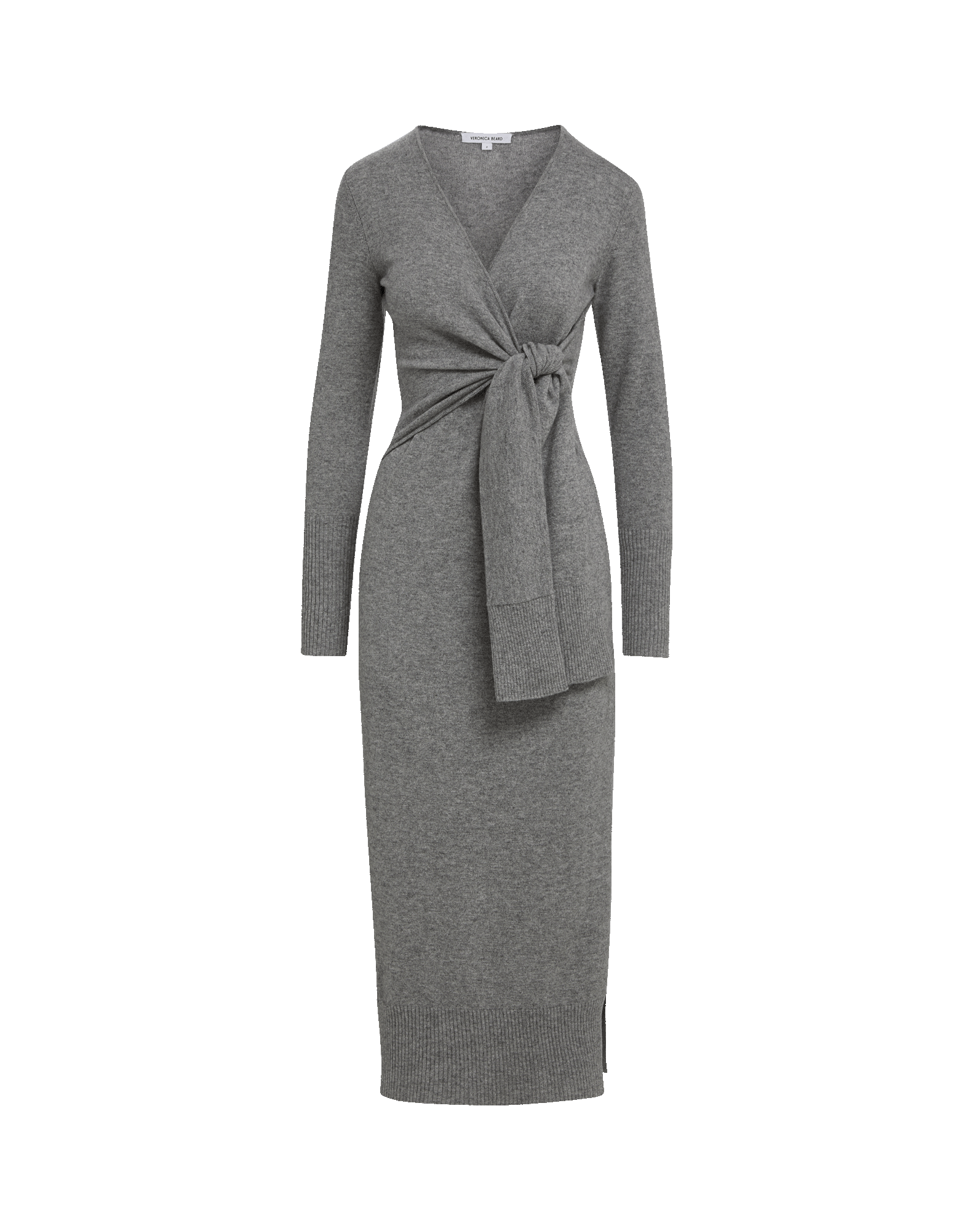 Veronica Beard Salomez Wrap Midi Dress Medium Heather Grey