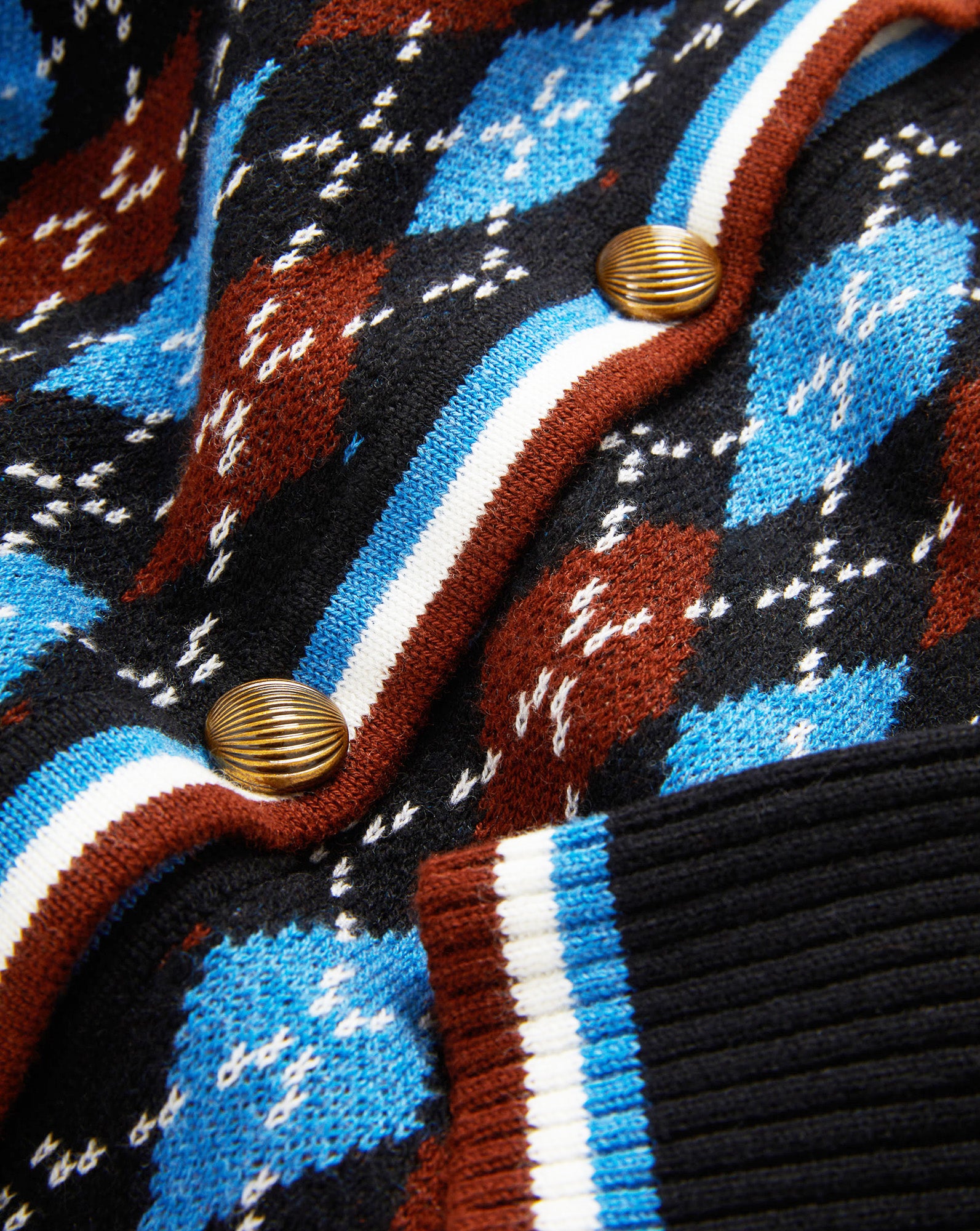 Veronica Beard Sylvane Argyle Cardigan - Black Multi