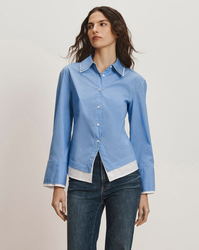 Veronica Beard Bonnie Button-Down Shirt - Cadet