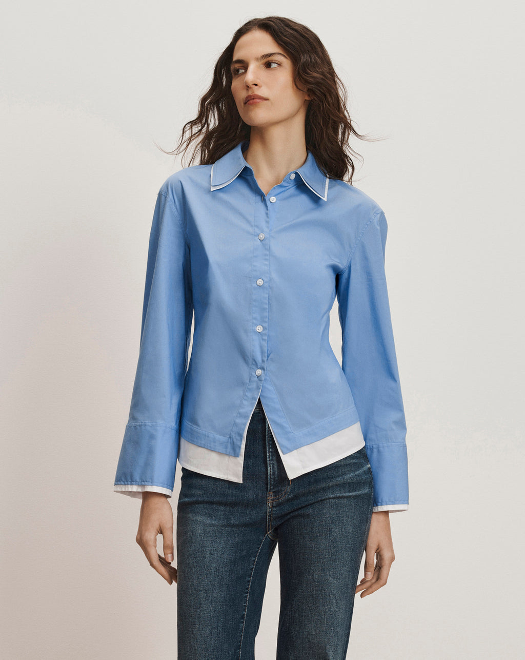 Veronica Beard Bonnie Button-Down Shirt - Cadet