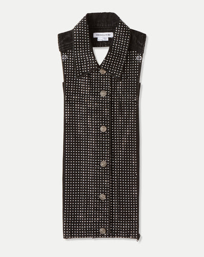 Veronica Beard Slate Embellished Dickey - Washed Onyx