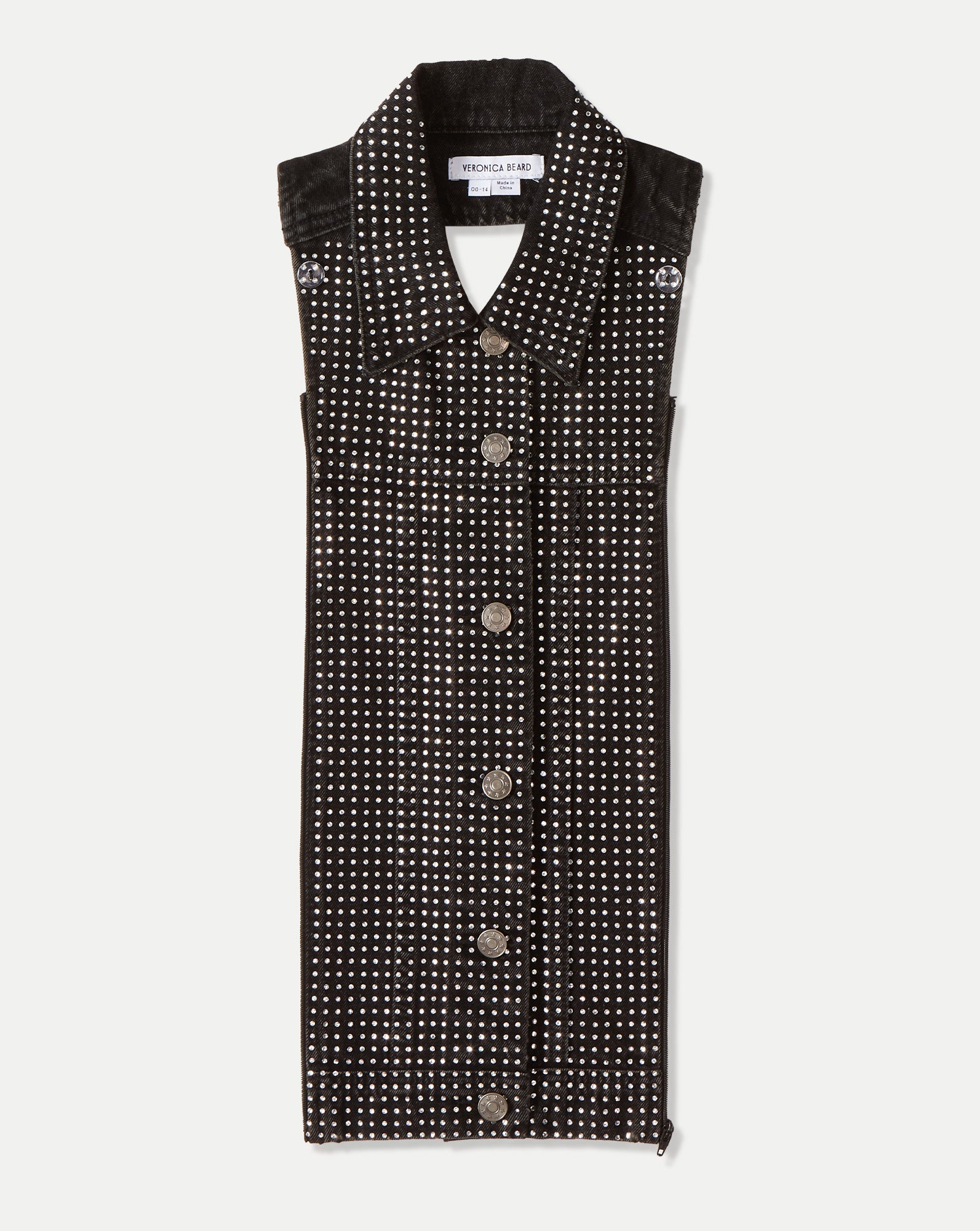 Veronica Beard Slate Embellished Dickey - Washed Onyx