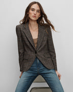 Veronica Beard Tyra Plaid Dickey Jacket - Charcoal Multi