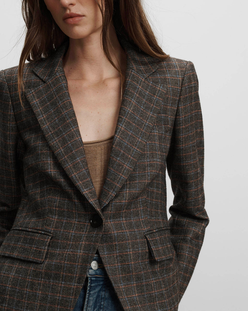 Veronica Beard Tyra Plaid Dickey Jacket - Charcoal Multi