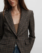 Veronica Beard Tyra Plaid Dickey Jacket - Charcoal Multi