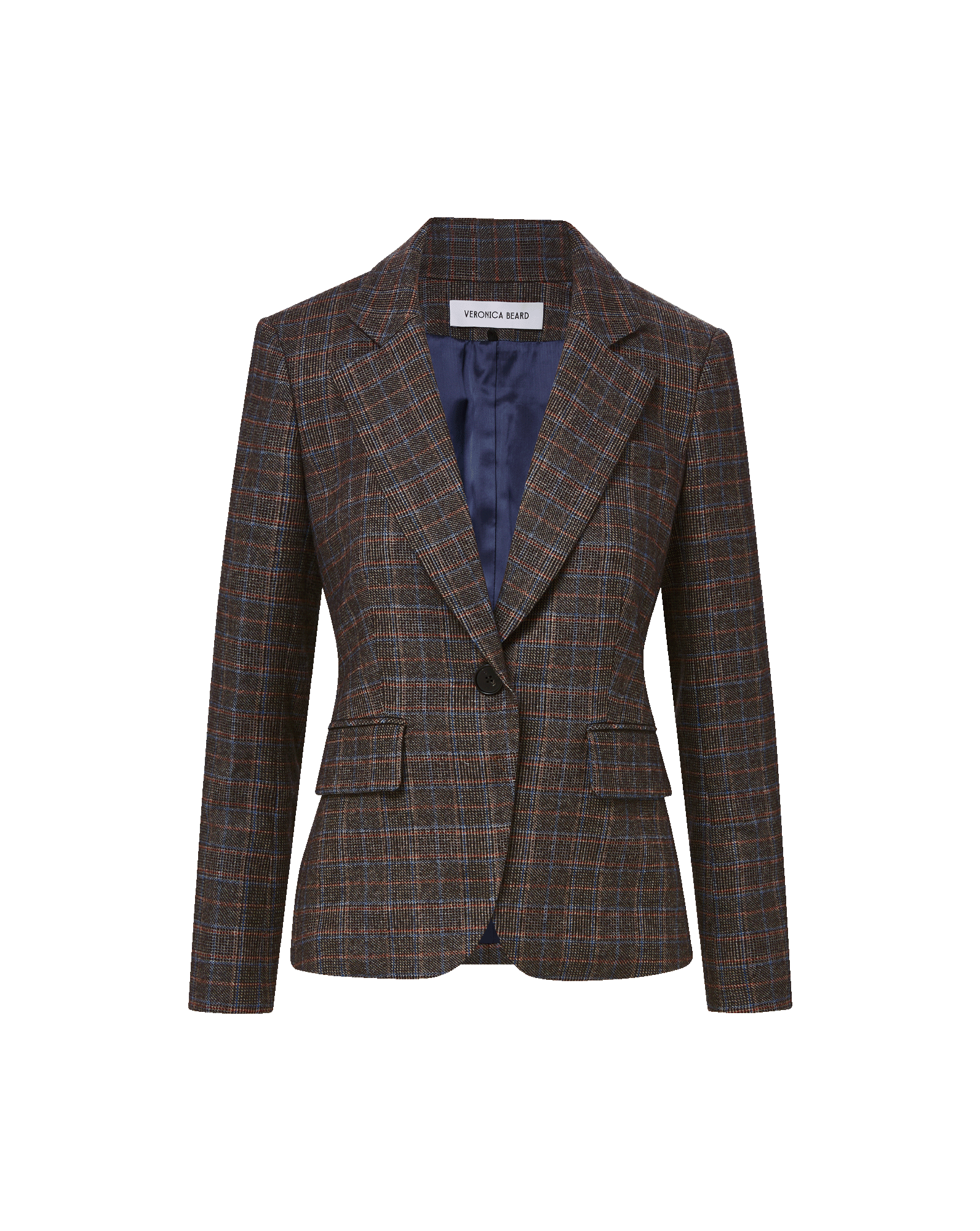 Veronica Beard Tyra Plaid Dickey Jacket - Charcoal Multi