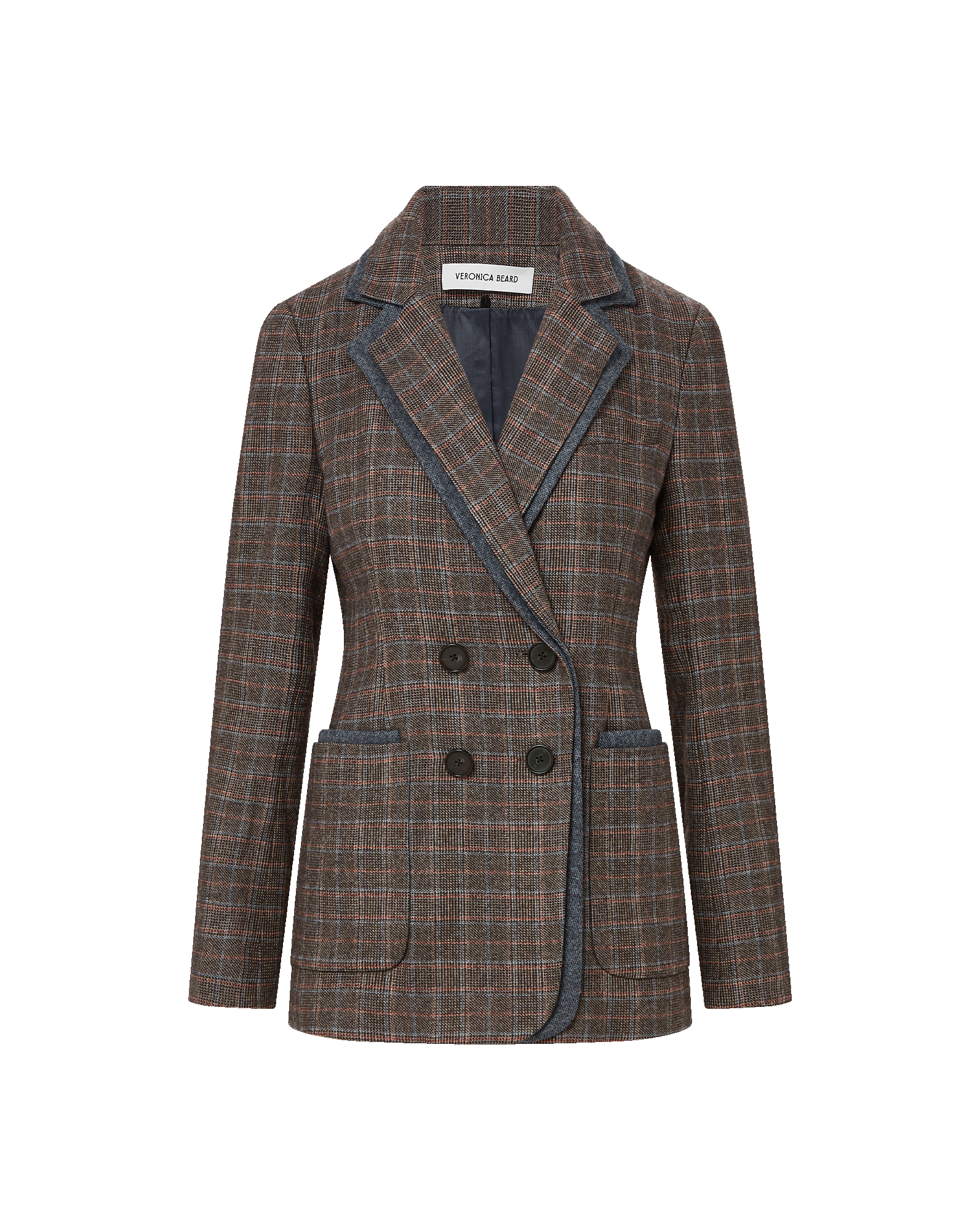 Veronica Beard Hedi Plaid Dickey Jacket - Charcoal Multi