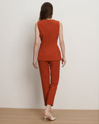Veronica Beard Jessup Tailored Vest - Carnelian Red