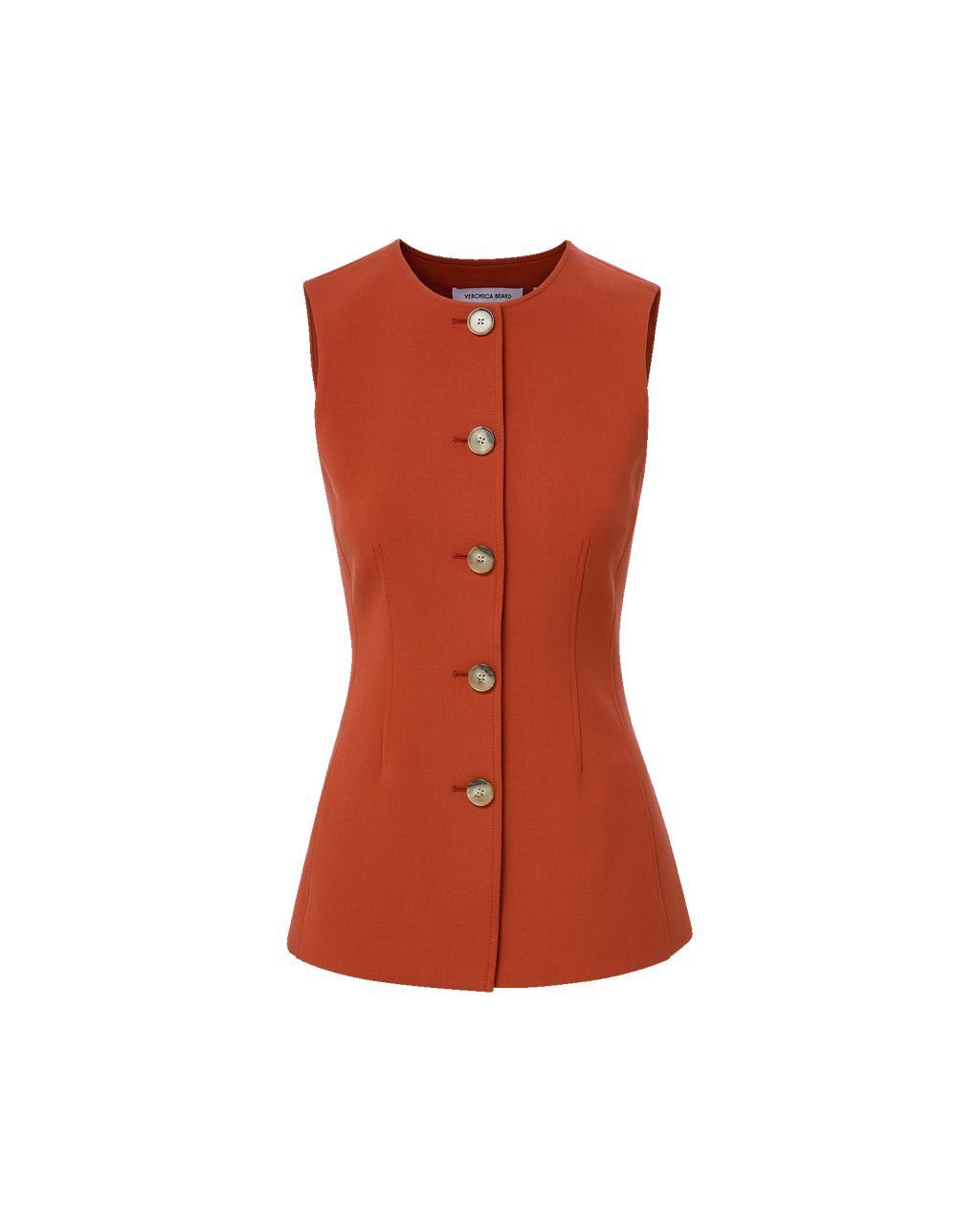 Veronica Beard Jessup Tailored Vest - Carnelian Red
