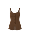 Veronica Beard Liana Button-Up Vest - Walnut