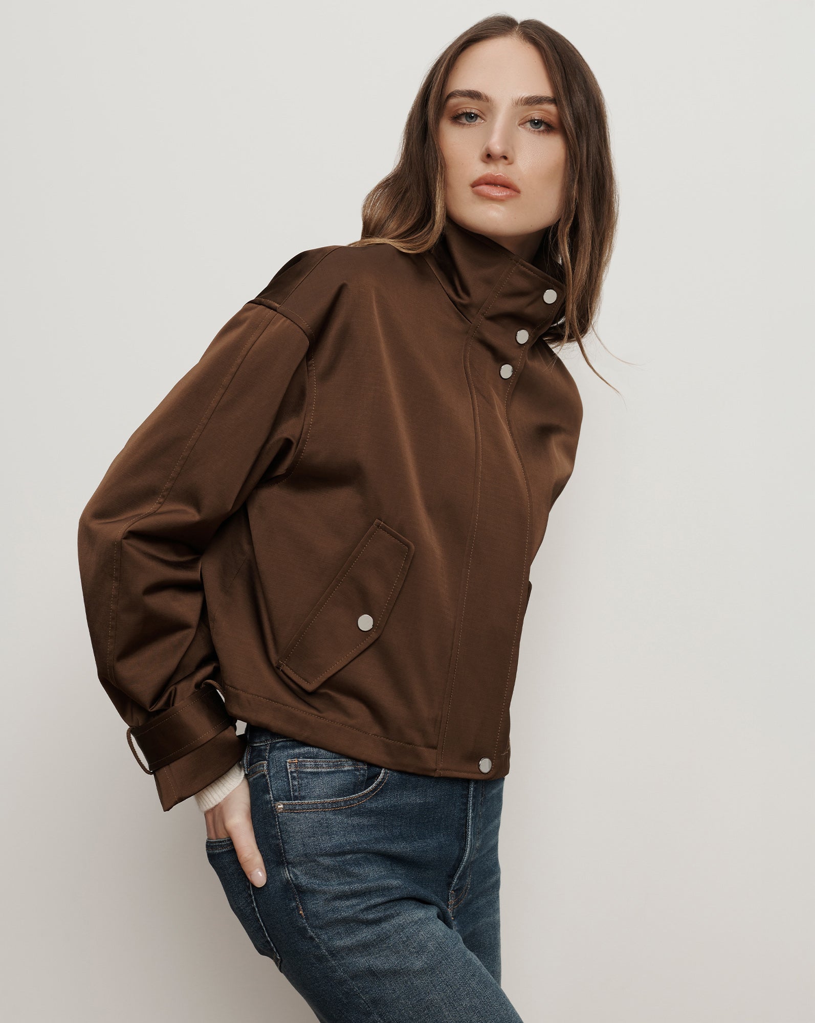 Veronica Beard Bateman Cropped Jacket - Walnut