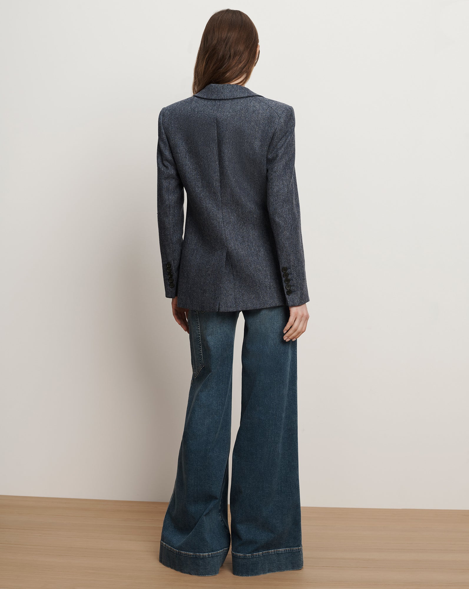 Veronica Beard Vega Wool Dickey Jacket - Blue Melange