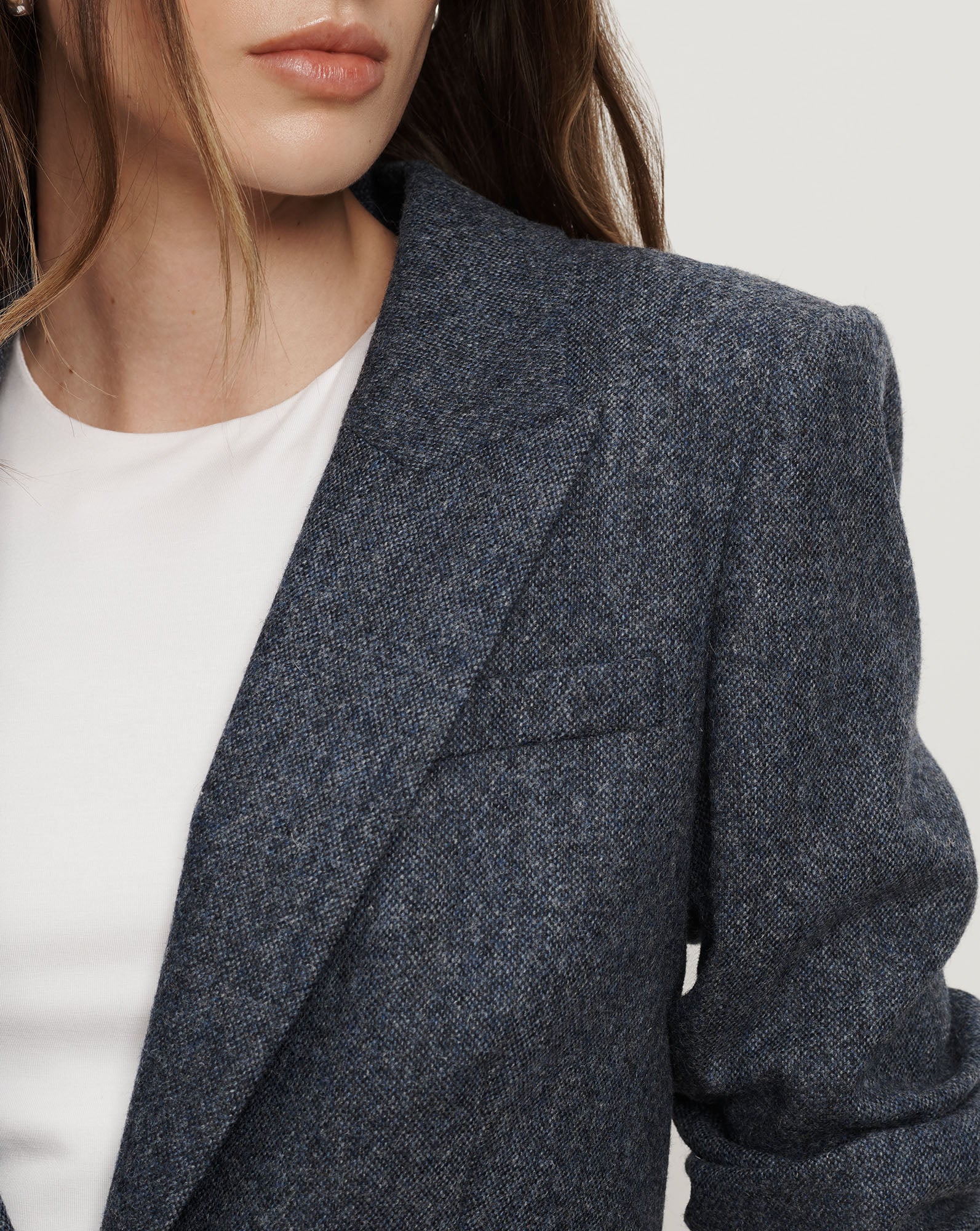 Veronica Beard Vega Wool Dickey Jacket - Blue Melange