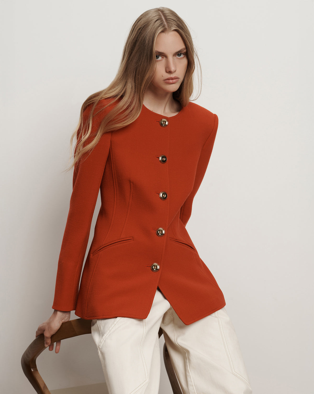 Veronica Beard Jessup Tailored Jacket - Carnelian Red