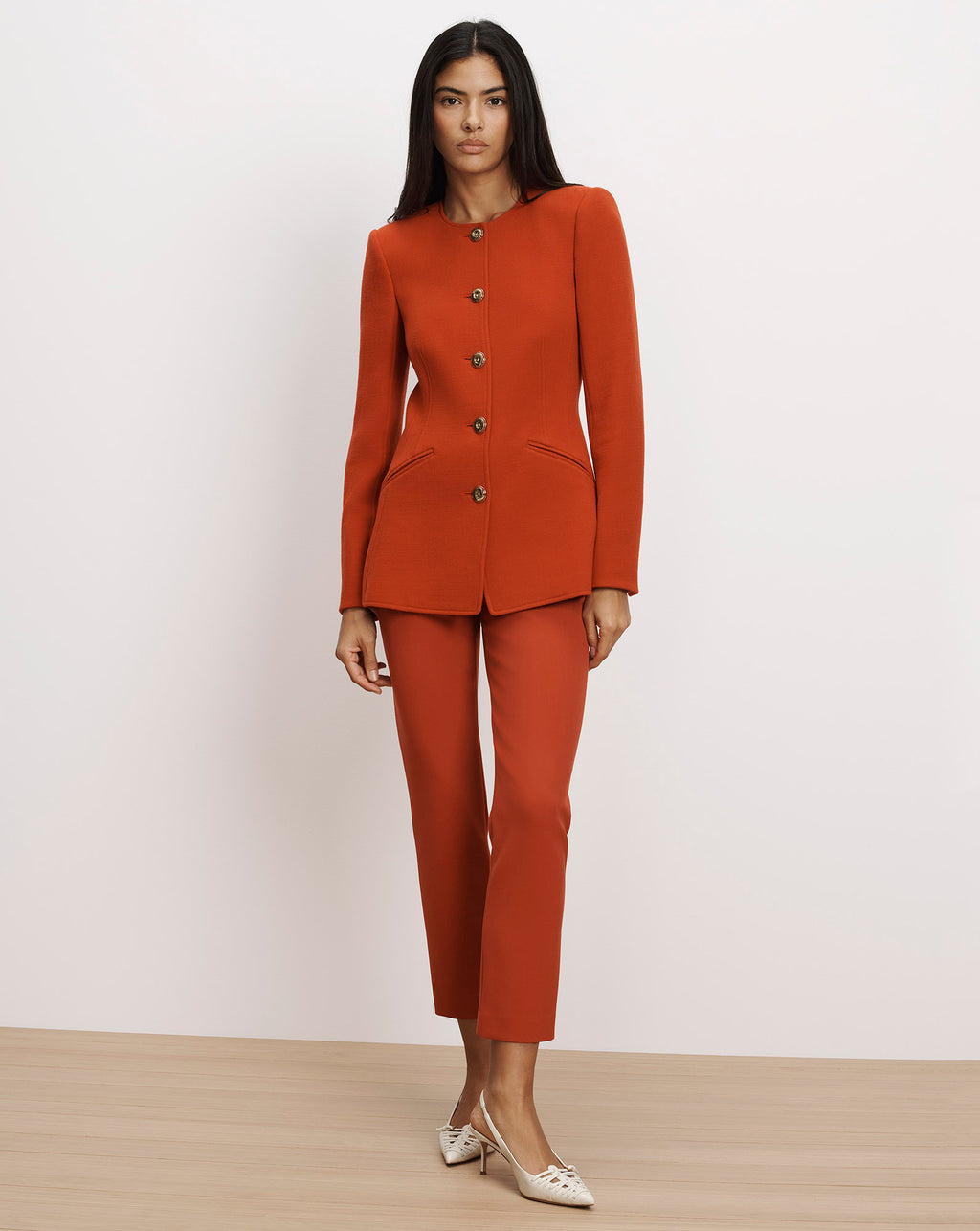 Veronica Beard Jessup Tailored Jacket - Carnelian Red
