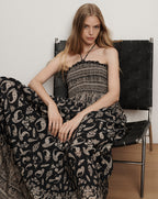 Veronica Beard Ayanna Halter Maxi Dress - Black Multi