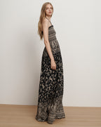 Veronica Beard Ayanna Halter Maxi Dress - Black Multi