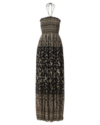 Veronica Beard Ayanna Halter Maxi Dress Black Multi