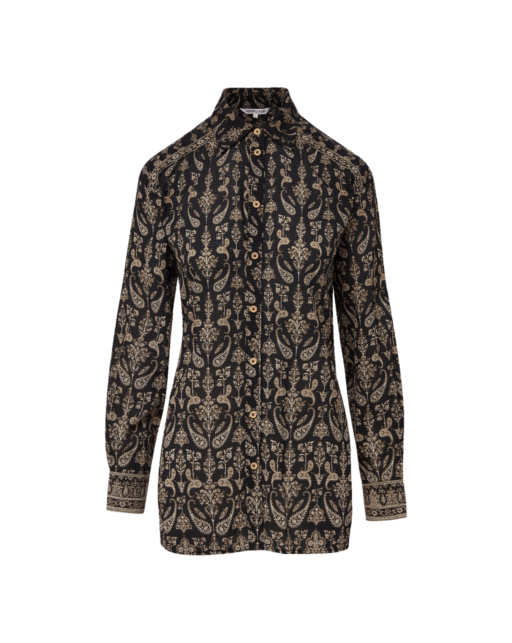 Veronica Beard Lloyd Paisley Button-Down Shirt - Black Multi