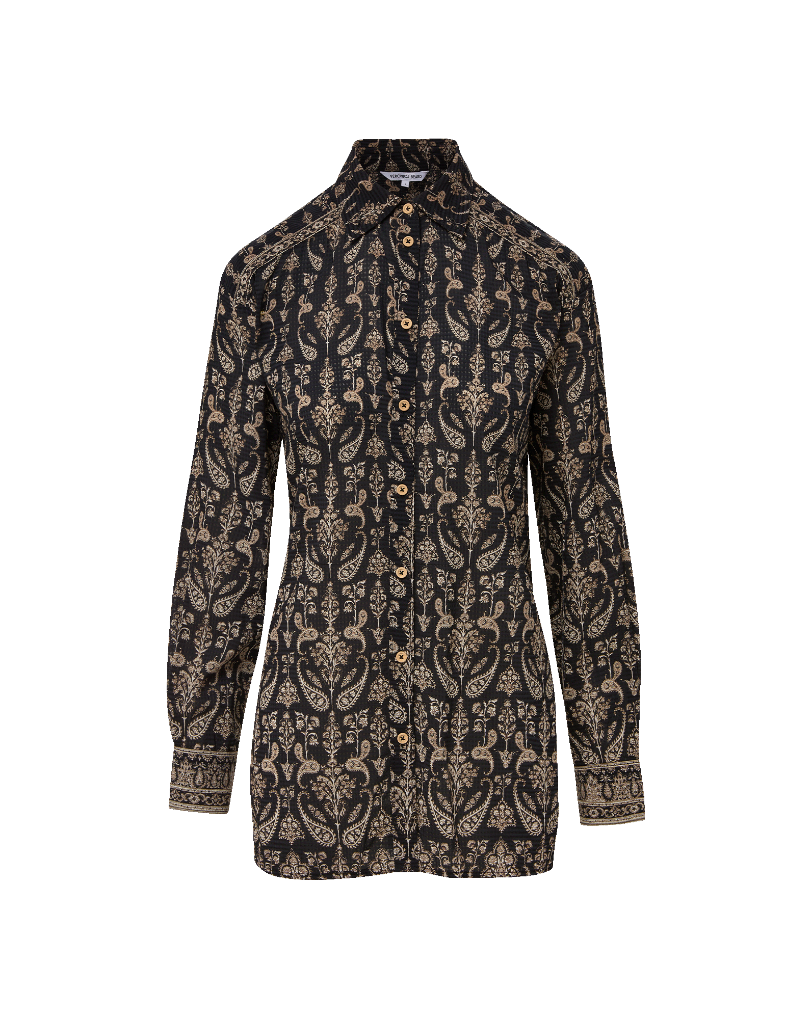 Veronica Beard Lloyd Paisley Button-Down Shirt - Black Multi