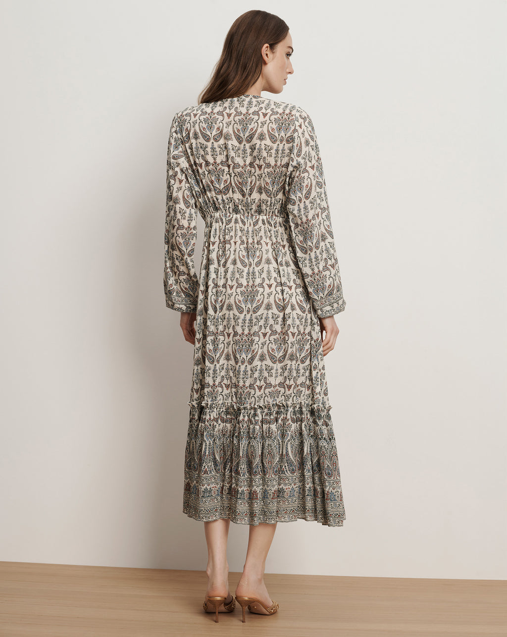 Veronica Beard Vani Paisley Midi Dress - Ecru Multi