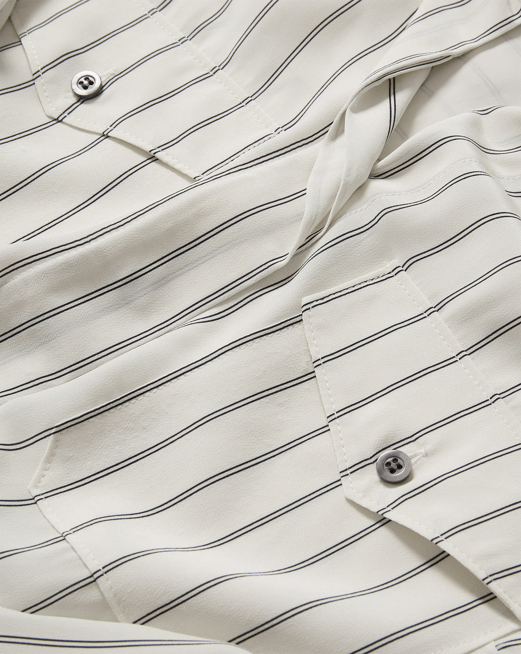 Veronica Beard Saku Striped Button-Down Shirt - Dove White/Black